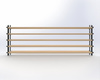 Ścianka ruchoma o szerokości 1535mm i wysokości 1440mm 3X System aluminiowy czarny i 15 desek sosnowych surowych