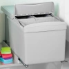 Pojemnik do recyklingu, mocowanie dolne, 1x16 litrów 2x7,5 litra, Plastik, Szary
