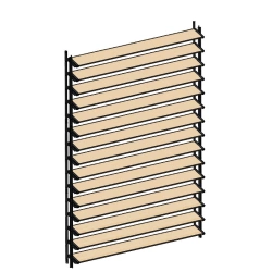 Ścianka ruchoma o szerokości 1330mm i wysokości 1440mm System aluminiowy antracytowy i 15 desek sosnowych surowych