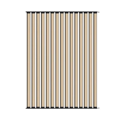 Ścianka ruchoma o szerokości 1440mm i wysokości 1930mm System aluminiowy brązowy i 15 desek sosnowych surowych