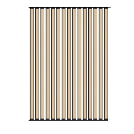 Ścianka ruchoma o szerokości 1440mm i wysokości 2030mm System aluminiowy czarny i 15 desek sosnowych surowych