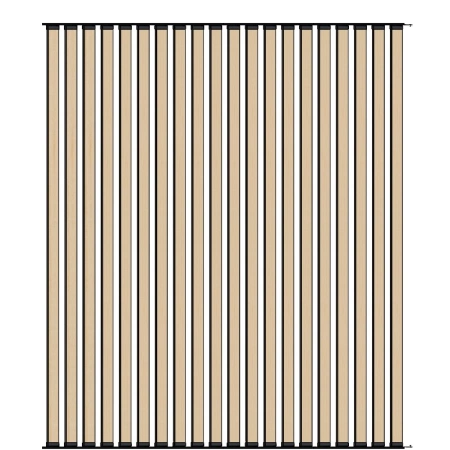 Ścianka ruchoma o szerokości 1920mm i wysokości 2230mm System aluminiowy czarny i 20 desek sosnowych surowych