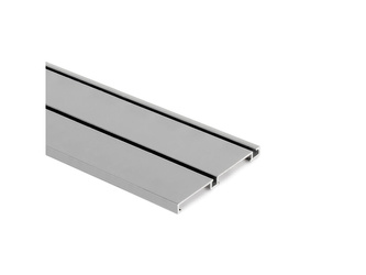 Tor dolny jezdny wpuszczany do drzwi przesuwnych Placard z systemami zatrzasków, o długości 2,35m, cięty na 1.95m + reszta długości, Aluminium, Anodowany mat