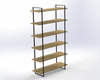 Stalowy stelaż do szafki czarny wysokość 1790 mm Ladder w zestawie z 6 dębowymi półkami  