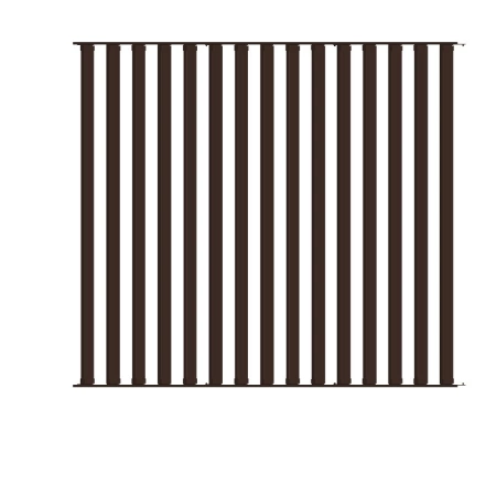 Żaluzja wykonana z aluminium o wymiarach 144cm x 128cm brąz