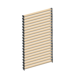 Ścianka ruchoma o szerokości 1535mm i wysokości 1920mm 4 XSystem aluminiowy czarny i 20 desek sosnowych surowych