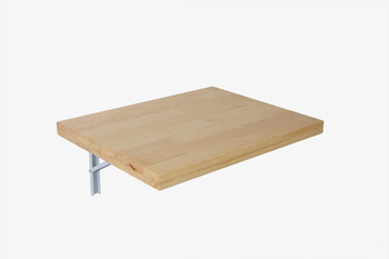 Stolik z litego drewna sosnowego 60 cm x 50 cm lakier mat, czarny wspornik