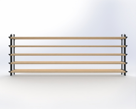 Ścianka ruchoma o wysokości 1440mm i szerokości 935mm 3X System aluminiowy antracytowy i 15 desek sosnowych surowych