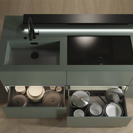 Szuflada Emuca L-450 H-242 Wysoka z systemem cichego domyku szaro-antracytowy zewnętrzna 60 kg Vertex 3D