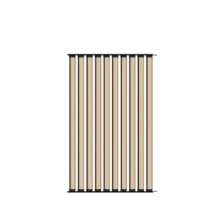 Ścianka ruchoma o szerokości 960mm i wysokości 1530mm System aluminiowy czarny i 10 desek sosnowych surowych