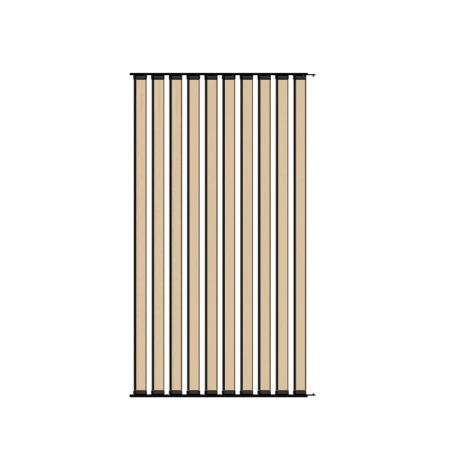Ścianka ruchoma o szerokości 960mm i wysokości 1730mm System aluminiowy czarny i 10 desek sosnowych surowych