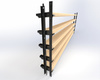 Ścianka ruchoma o wysokości 1440mm i szerokości 1535mm 3X System aluminiowy antracytowy i 15 desek sosnowych surowych