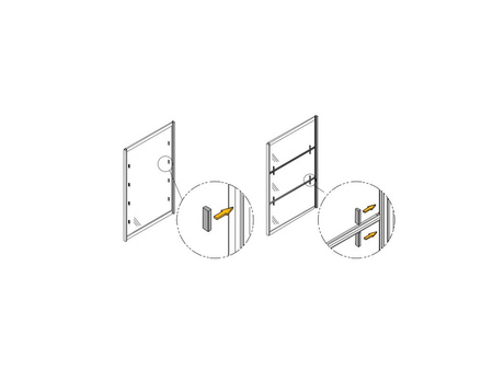 Zestaw okuć Placard Cristal 6+4 i 12+4 do szklanych drzwi przesuwnych, Różne