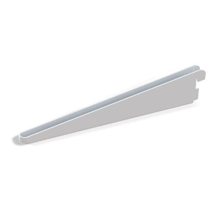 Zestaw 20 wsporników do półek drewnianych Jagmet, rozstaw profili 32 mm, długość 370 mm, Stal, Biały