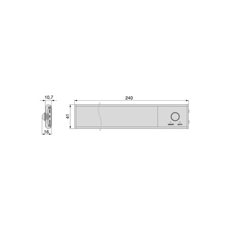 Półka drewniana dębowa 40x20x4cm w zestawie z lampą LED Kaus 24 cm z czujnikiem ruchu Czarny