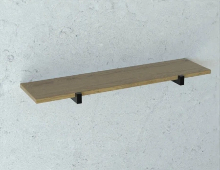 Półka drewniana dębowa 30x20x2cm w zestawie z czarnym uchwytem Shelf