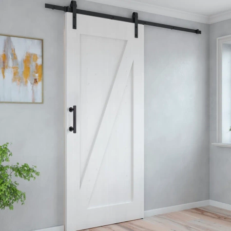 Uchwyt Pasadena do drewnianych drzwi przesuwnych, długość 240 mm, Rozstaw 180 mm, Stal, Czarny teksturowany