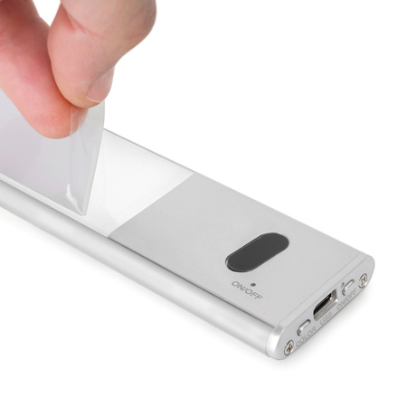 Lampa ścienna LED Kaus ładowana przez USB z czujnikiem zbliżeniowym, L 400 mm Anodowany mat