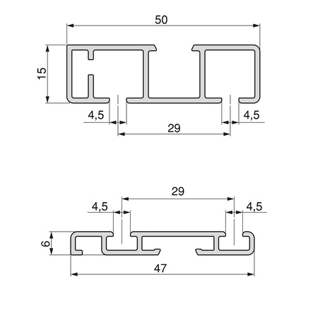 Zestaw systemu Flow 2 do Drzwi przesuwnych z cichym domykiem z torami powierzchniowymi do 30kg Czarny lub Anodowany