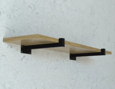 Półka drewniana dębowa 30x20x2cm w zestawie z czarnym uchwytem Shelf