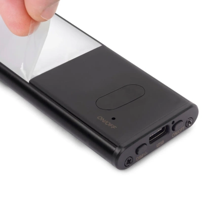 Półka drewniana dębowa 80x25x4cm w zestawie z lampą LED Kaus 60 cm z czujnikiem zbliżeniowym Czarny