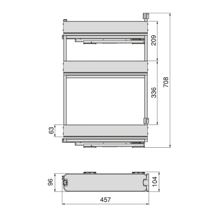 Wysuwany stojak na butelki Harmony cichy domy, Moduł 150mm, Stal i Drewno, Szary antracytowy