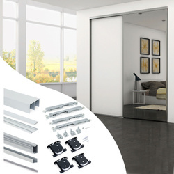 Zestaw systemu Placard 81 do drzwi przesuwnych z cichym domykiem do 30kg 16mm profil Wave Emuca