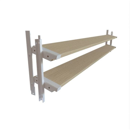 Aluminiowy biały kpl. uchwytów w zestawie z 2 ruchomymi deskami o długości 140 cm montowanych w pionie lub poziomie na listwie z możliwością łączenia o długości 28,8 cm