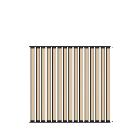 Ścianka ruchoma o szerokości 1440mm i wysokości 1230mm System aluminiowy antracytowy i 15 desek sosnowych surowych