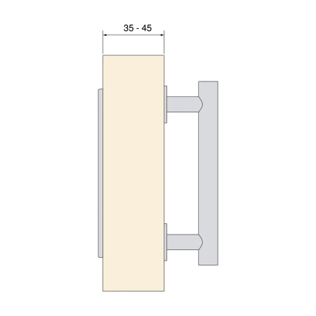 Uchwyt Pasadena do drewnianych drzwi przesuwnych, długość 240 mm, Rozstaw 180 mm, Stal, Czarny teksturowany