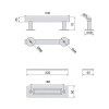Uchwyt Pasadena do drewnianych drzwi przesuwnych, długość 240 mm, Rozstaw 180 mm, Stal, Czarny teksturowany