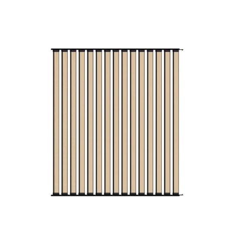 Ścianka ruchoma o szerokości 1440mm i wysokości 1630mm System aluminiowy czarny i 15 desek sosnowych surowych