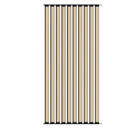 Ścianka ruchoma o szerokości 960mm i wysokości 2030mm System aluminiowy czarny i 10 desek sosnowych surowych