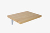 Stolik z litego drewna sosnowego 60 cm x 50 cm lakier mat, czarny wspornik