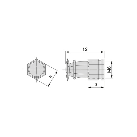 Nakrętka rozprężna wykonana z naturalnego mosiądzu z plastikową kulką wewnątrz, Mosiądz