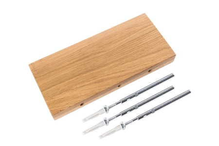 Półka drewniana dębowa 190x30x4cm w zestawie z 3 trzpieniami