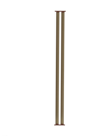 Aluminiowy brązowy kpl. uchwytów w zestawie z 2 ruchomymi deskami o długości 180 cm montowanych w pionie lub poziomie na listwie z możliwością łączenia o długości 19,2 cm