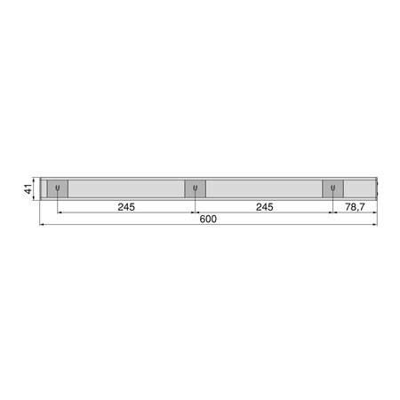 Półka drewniana dębowa 130x30x4cm w zestawie z lampą LED Kaus 60 cm z czujnikiem ruchu Anodyzowany mat