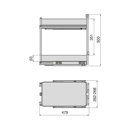 Wysuwany wózek cargo Harmony z cichym domykaniem, Moduł 300mm, Stal i Drewno, Szary antracytowy