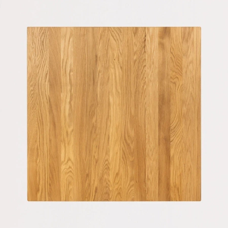 Ława dębowa w kwadrat z litego drewna nogi rozwiedzione wymiar 70cm x 70cm x 45cm wysokości lakier Mat