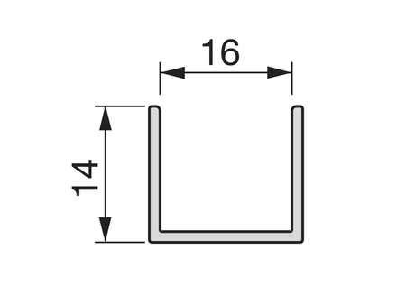 Profil do drzwi przesuwnych Placard U16x14, długość 2.35m, Aluminium, Malowane na biało