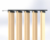 Ścianka ruchoma o szerokości 960mm i wysokości 2130mm System aluminiowy czarny i 10 desek sosnowych surowych