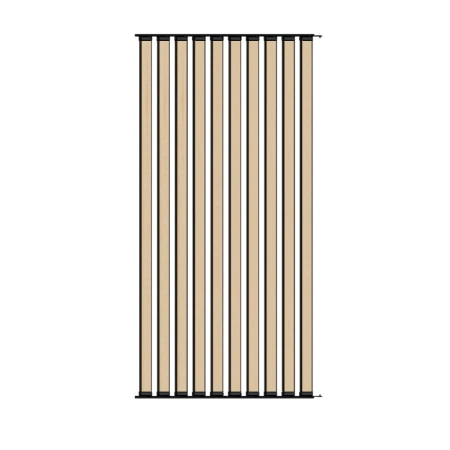 Ścianka ruchoma o szerokości 960mm i wysokości 1930mm System aluminiowy czarny i 10 desek sosnowych surowych