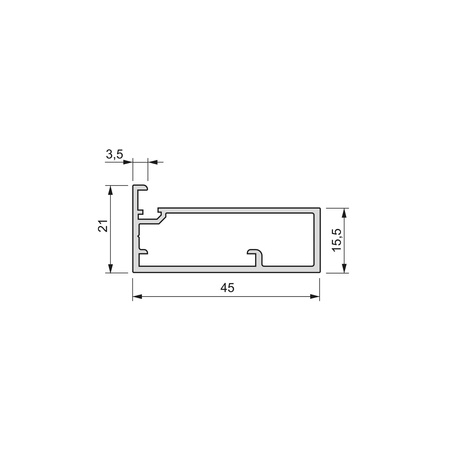 Profil aluminiowy PLUS 11 o długości 2,35m Teksturowa czerń Emuca 1 szt.