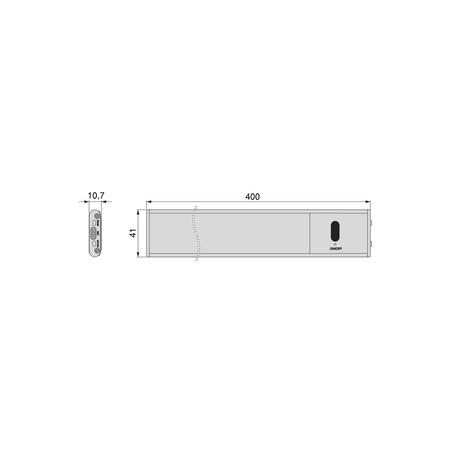 Lampa ścienna LED Kaus ładowana przez USB z czujnikiem zbliżeniowym, L 400 mm Czarny