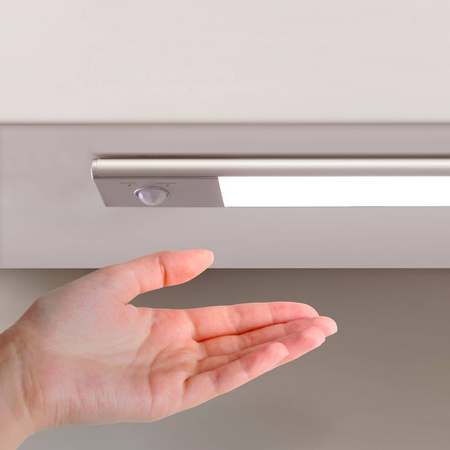 Lampa ścienna LED Kaus ładowana przez USB z czujnikiem ruchu, L 240 mm Anodowany mat