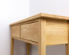 Konsola dębowa lite drewno dwie szuflady drewniane 700x350x750