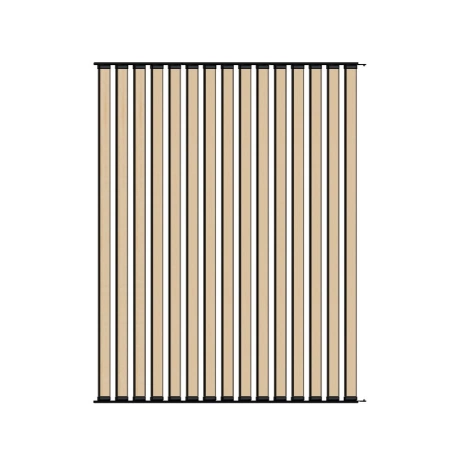 Ścianka ruchoma o szerokości 1440mm i wysokości 1830mm System aluminiowy czarny i 15 desek sosnowych surowych