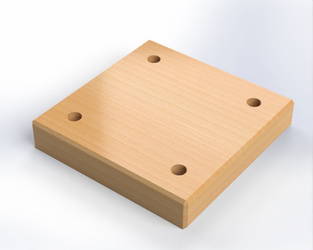 Noga bukowa 190x190x34 Surowa