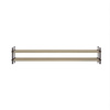 Aluminiowy brązowy kpl. uchwytów w zestawie z 2 ruchomymi deskami o długości 105 cm montowanych w pionie lub poziomie na listwie z możliwością łączenia o długości 19,2 cm